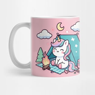 cute unicorn camping Mug